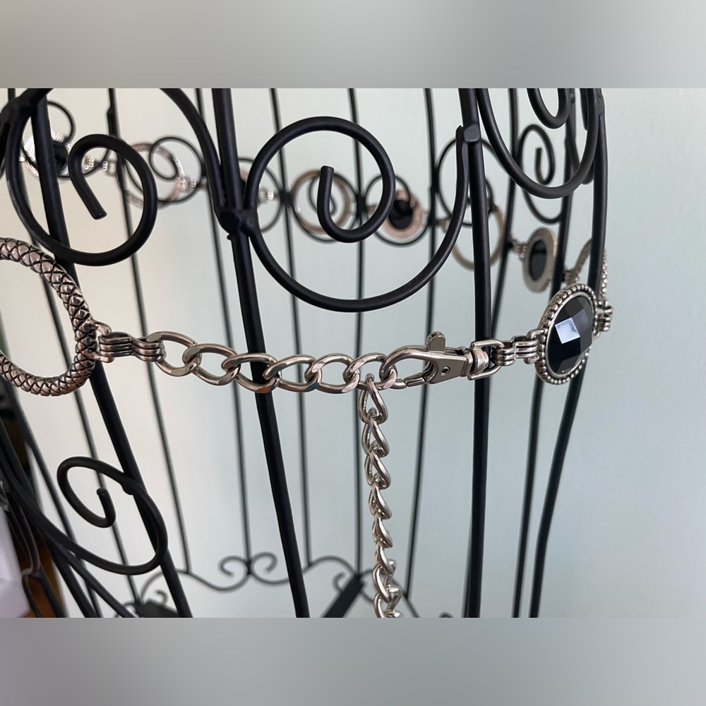 Silver and black Festival chain / festival belt - Picture 8 of 13